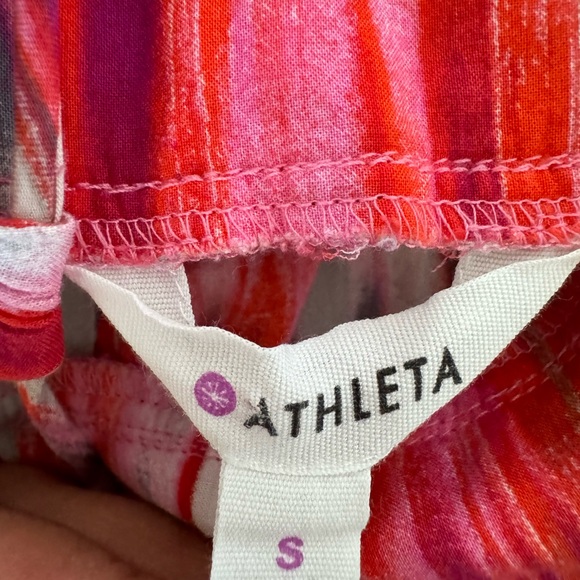 Athleta Georgia Racerback Deep V-Neck Watercolor Women’s Sundress SZ Small Rayon - Picture 12 of 13